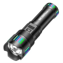 Lanterna LED Smiling Shark SD-5981 com Zoom / 5 Modos / 6000MAH / Recarregavel - Preto