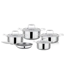 Conjunto de Panelas de Indução Ucc Life de 9 Peças, Antiaderentes, Em Aço Inoxidável, Tripla Camada.
