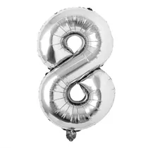 Balão de Número 8 32" Prateado
