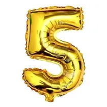 Globo de Número 5 32" Dourado