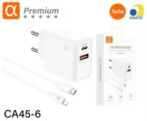 A´Gold CA45-6 Cargador + Cable USB-C/Lightning 25W White