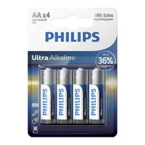 Pilha Philips AA LR6 Ultra Alcalina Con 4