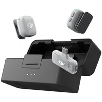 Microfone Sem Fio Dji Mic Mini 2 com USB-C - Preto/Branco Transparente (Anatel)