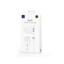 Carregador 3 Em 1 USB Tipo C iPhone e Fone Quick Wiwu
