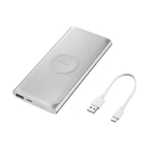 Carregador Portátil Samsung Fast Charge EB-U1200 10.000MAH Compatível com Dispositivos Qi - Prata