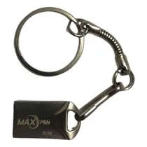Mini Pendrive de 8GB Max Pen USB 2.0 10MB/s com Chaveiro - Prata