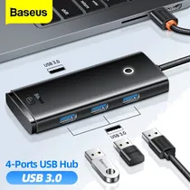 Hub 4-IN-1 Baseus Lite Series USB-C / 4 USB-A 3.0 WKQX030401 1M Black 1 Año Gta