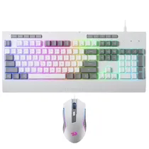 Teclado+Mouse Wir Redragon Essentials S151W RGB Branco/Cinza 730671