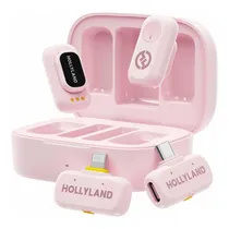 Microfone Sem Fio Hollyland Lark A1 Combo USB-C Lightning 2RX + 2TX Cloud Pink
