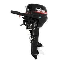 Motor de Popa A Gasolina Hangkai T12 com Eixo Curto e Partida Manual / 2 Tempos 12HP / 169CC / com Sistema de Ignição Cdi / Refrigeração A Agua / Motor de Barco de Pesca