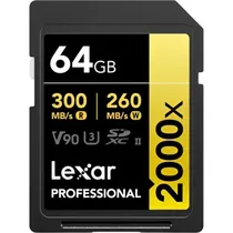 Memoria SD Lexar Profesional Gold 2000X 300-260MB/s (LSD2000064G-BNNNG)