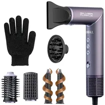 Secador de Cabelo Mondial SM-01-BLDC-SP 5 Em 1 220V ~ 50/60 HZ - Silver Purple