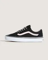 Calzado Vans Old Skool Black White Pink Fem