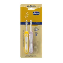 Chicco Cosmetica Cepillo Dental 6-36M Lilac Mustard 2 PCS Detalles En El Producto 6-36M Mostaza