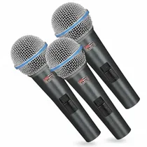 BLG Micrófono WM-520 3MIC c/Cable Negro