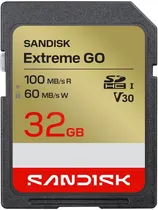 Cartão de Memória SD Sandisk 32GB Extreme Go Uhs-I 100MB/s