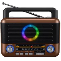 Rádio Portátil Megastar RX516M com USB/Bluetooth - Marrom/Preto