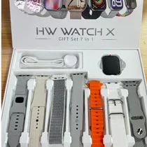Relogio Smartwatch HW X Caixa de Presente 7 Pulseiras Chatgpt+NFC Android e Ios Relógio Ma