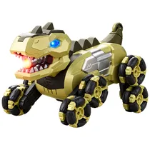 Carro Dinossauro 4DRC 4D-Y12 - Realista - Luzes LED e Música - Spray de Vapor - com Controle - Bege