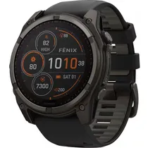 Relógio GPS Garmin Fenix 8 51MM Solar Sapphire - Carbon Gray DLC Titanium/Black Pebble Gray (010-02907-10)