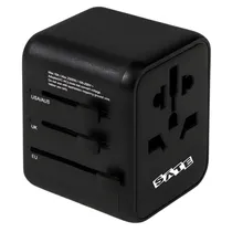 Adaptador de Viagem Universal Sate AD-0002 USB-A/USB-C 2V - Black