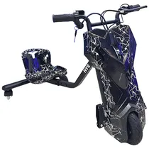 Triciclo Elétrico Hye Drift Car HYE-TR02 - 8.5" - Bluetooth - LED - Recarregável - Black White Lightning