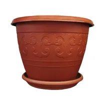 Maceta de Plástico Rodeo Con Base 314138 19 X 15 CM Terracota