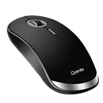 Mouse Sem Fio Quanta QTMS20 Até 1.600 Dpi - Preto/Prata