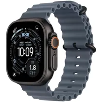 Apple Watch Ultra 3 GPS + Cellular 49 MM MF254LW/ A / Chip S10 / Pulseira Black/ Blue Ocean Band / Titanium Case - Black Titanium