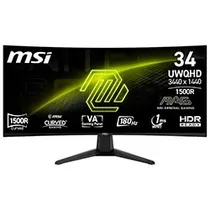 Monitor Gamer MSI Mag 346CQ 34" Uwqhd Curvo Va 180HZ / 1MS - Preto