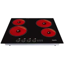 Placa de Cocina Quanta QTCEI600 6000W 220V 50-60HZ 4 Hornallas  9 Niveles - Cristal Relay