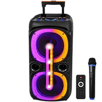 Caixa de Som Kolav D2101 10" Bluetooth / Aux / USB / FM / TF / LED - Preto