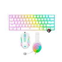 Teclado+Mouse+Fone Gamer Redragon Kit S129W Branco 708144
