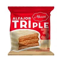 Mazzei Alfajor Triple Con Baño Blanco 65GR*12