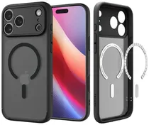 Case Spigen para iPhone 18/17 Pro Crystal Hybrid ACS09633 Frost Black (Magfit)