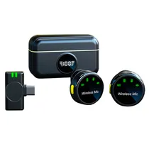 Microfone Wireless Sem Fio S5 TC-2 / com 2 Microfones / USB-C / Recarregavel - Preto