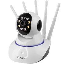 Câmera de Segurança IP Satellite CAM006 com 5 Antenas Wifi - Branco/Preto