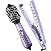 Kit Prancha Babylisspro PL4091 + Escova Secadora Babylisspro BNTLVPP44 - Lavanda