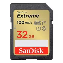 Tarjeta de Memoria SD Sandisk Extreme V30 Class 10 U3 32GB 4K - SDSDXVT-032G-Gncin