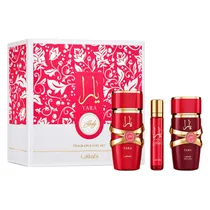 Kit Perfume Lattafa Yara Candy Eau de Parfum Feminino 100ML + Perfume de Viajem 12ML + Perfume Capilar 50ML