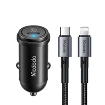 Carregador Vehicular Mcdodo CC-7492 com Cabo USB-C A Lightning - Black