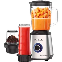Liquidificador Molimix Multiblend MLPB-600 3 Em 1 600 W 110V - Preto/Prata 1.5L