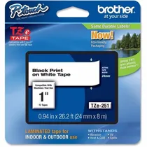 Cinta Brother TZE251 Negro/Blanco 24MM PT980PCN PTP900W