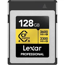 Memória Cfexpress 4.0 Lexar Professional Gold Series Tipo B 3600-3300 MB/s 128 GB (LCXEXP4128G-Rneng)