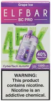 Vape Descartável Elf Bar BC Pro Grape Ice 45000 Puffs