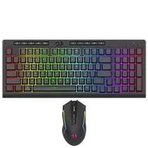 Teclado + Mouse Gamer Redragon Rylo Pro S142 Combo Wireless / RGB / Inglês - Preto
