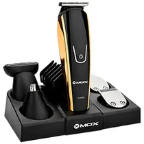 Barbeador Mox MO-AFT08 Recarregável / Bivolt - Preto / Dourado (8 Em 1)