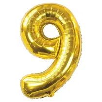 Balão de Número 9 32" Dourado