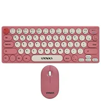 Teclado USB Satellite AK6061G com Mouse Sem Fio Rosa