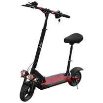 Patinete EléTrico Audisat M4 350 Watts Rodas de 10" Até 32 KM H Capacidade 150 KG Autonomia 25 KM - Preto Vermelho (1 Mês de Garantia)
